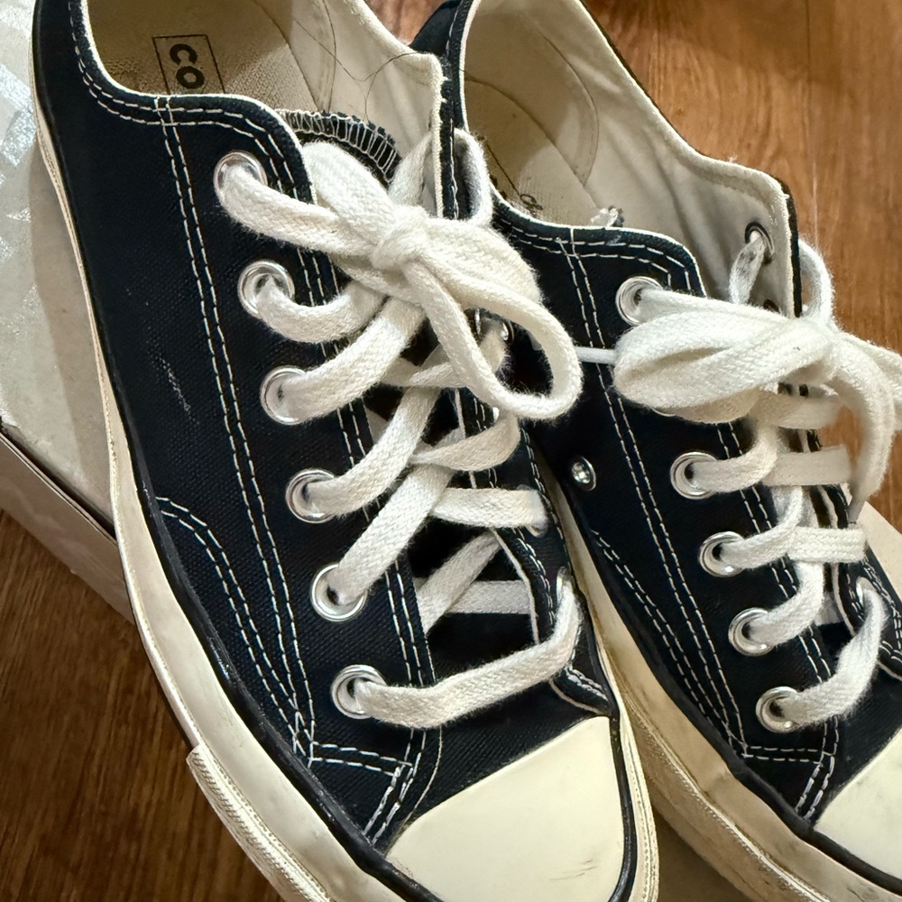 Black Canvas Sneakers with White Laces